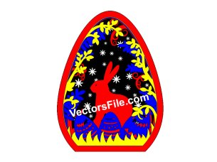 Laser Cut Multilayer Easter Egg Decoration Design