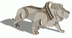 Laser Cut Multilayer Lion 3D Puzzle Layout Free Vector CDR File