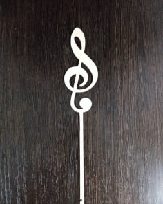 Laser Cut Music Note Cake Topper CDR File