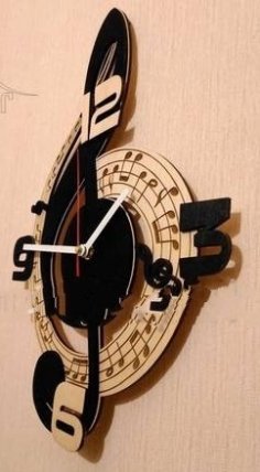 Laser Cut Musical Wall Clock CDR File