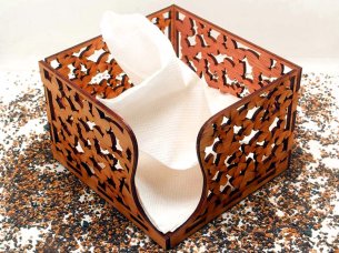 Laser Cut Napkin Holder Box Tissue Paper Organizer