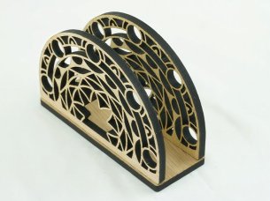 Laser Cut Napkin Holder Table Top Organizer Stand