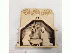 Laser Cut Nativity shadow Box DXF File