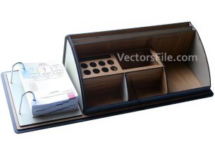Laser Cut Office Stationery Desk Organizer with Notepad and Pen Holder