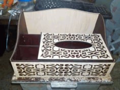 Laser Cut Organizer with Tissue Box CDR File