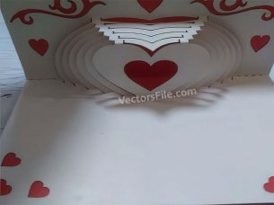 Laser Cut Paper Craft 3D Heart Pop Up Invitation Card for Special Occasion