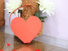 Laser Cut Paper Heart Gift Basket Vector Art File