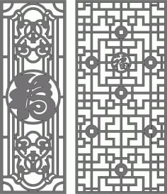 Laser Cut Partition Indoor Panel Room Divider Seamless Patterns Free Vector