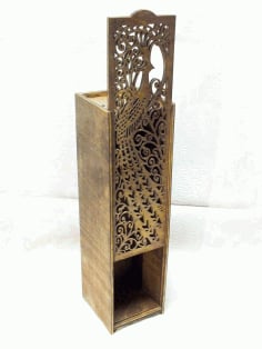 Laser Cut Pattern 3D wooden Storage Box DXF File