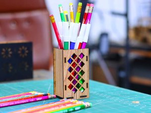 Laser Cut Pen Box Pencil Holder Office Pencil Organizer Vector File