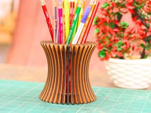 Laser Cut Pen Holder Template Pencil Box Vector File