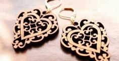 Laser Cut Pendant Earring Heart DXF File