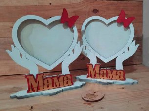 Laser Cut Personalized Heart Shape Photo Frame Stand Design
