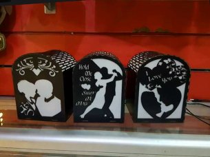 Laser Cut Personalized Love Couple Lamp Design