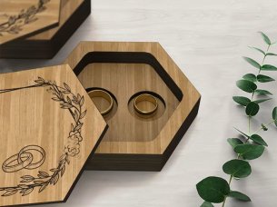 Laser Cut Personalized Mini Hexagon Ring Box Template