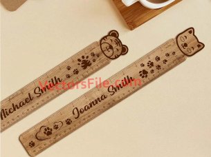 Laser Cut Personalized Ruler 3D Design Templates