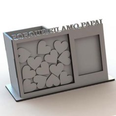 Laser Cut Photo Frame and Pen Holder Organizer Free CDR Vectors File