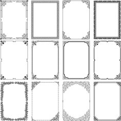 Laser Cut Photo Frame Border Design Fancy Frame Set CDR and Ai Vector File