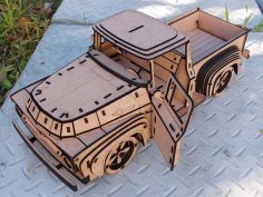 Laser Cut Pickup Truck Mechanical Model Vector File