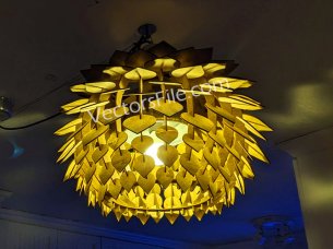 Laser Cut Pine Cone Hanging Lamp 3D Puzzle Chandelier Night Light