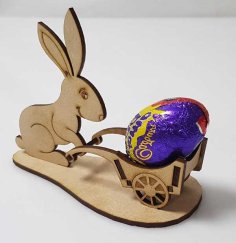 Laser Cut Plywood Bunny Easter Egg Holder Rabbit Egg Display Stand CDR File