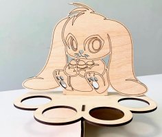 Laser Cut Plywood Easter Egg Holder Stand DXF File