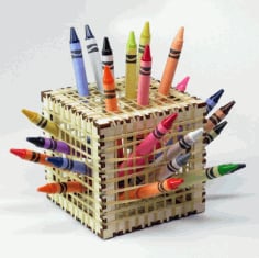 Laser Cut Plywood Organizer Pencil Box CDR File