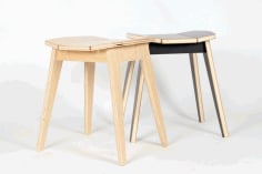 Laser Cut Plywood Stool Pair DXF File