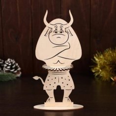 Laser Cut Plywood Table Napkin Holder Bull CDR File