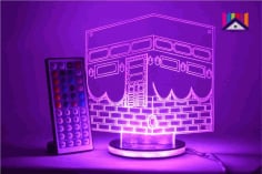 Laser Cut Ramadan Eid 3d Night Light Mecca Mosque Islamic Muslim Free Download Vectors CDR File