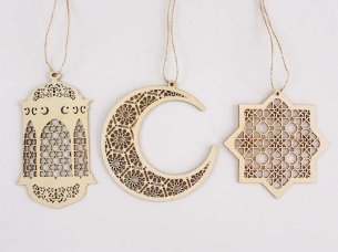 Laser Cut Ramadan Kareem Ornament and Freehand Stand Decoration