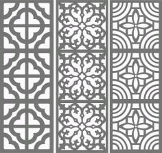 Laser Cut Room Grill Floral Seamless Panels DXF File