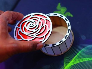 Laser Cut Round Box Wooden Jewelry Gift Box Template