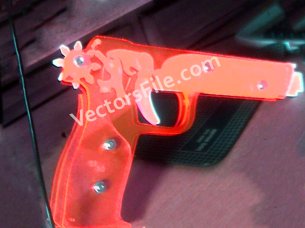 Laser Cut Rubber Band Gun Toy Model For Kids Acrylic Revolver