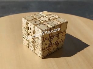 Laser Cut Rubik Cube Game 3×3 Wooden 3D Puzzle Model Kit