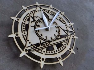 Laser Cut Sailing Ship Wall Clock Design Vector File