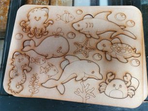 Laser Cut Sea Creatures Puzzle Educational Toys for kids