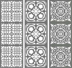 Laser Cut Seamless Separator Grill Patterns Set DXF File