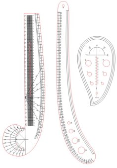 Laser Cut Sewing Ruler Tailor Set CDR and DXF File for Laser Cutting