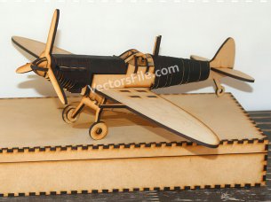 Laser Cut Spitfire Fighter Jet Aircraft 3D Puzzle Model Kit