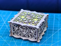 Laser Cut Square Jewelry Box Gift Box Template 3mm Vector File