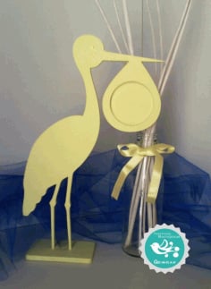 Laser Cut Stork Photo Frame Laser Cut CDR File