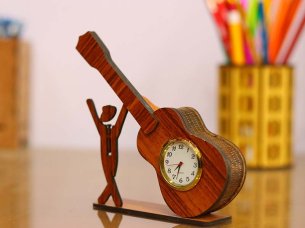 Laser Cut Table Clock Office Desk Guitar Clock Template