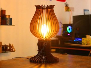 Laser Cut Table Lamp Design Wooden Lampshade Template