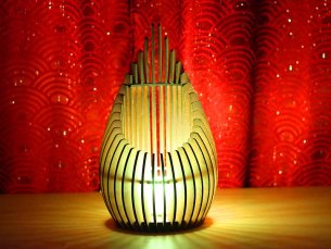 Laser Cut Table Lamp Shade Wooden Night Light Desk Lamp