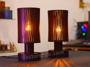 Laser Cut Table Lamp Wooden Desk Lamp Round Lamp Design