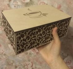 Laser Cut Tea Bag Organizer Box CDR File