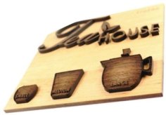 Laser Cut Tea House Wood Sheet Sign CDR File