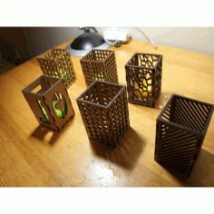 Laser Cut Tea Light Holder Candle Holder Free CDR Vectors File