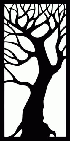 Laser Cut Tree Decorative Panel DXF Vectors File